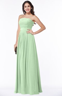 ColsBM Virginia Light Green Simple Sweetheart Sleeveless Chiffon Floor Length Ruching Plus Size Bridesmaid Dresses