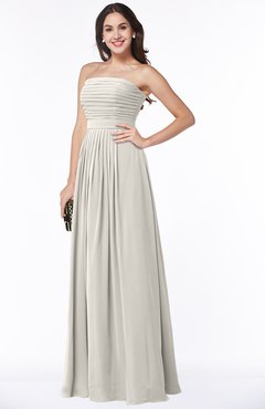 ColsBM Virginia Off White Simple Sweetheart Sleeveless Chiffon Floor Length Ruching Plus Size Bridesmaid Dresses