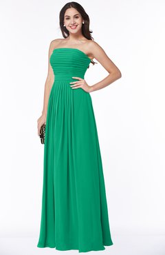 ColsBM Virginia Pepper Green Simple Sweetheart Sleeveless Chiffon Floor Length Ruching Plus Size Bridesmaid Dresses
