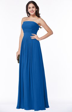 ColsBM Virginia Royal Blue Simple Sweetheart Sleeveless Chiffon Floor Length Ruching Plus Size Bridesmaid Dresses
