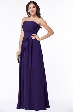 ColsBM Virginia Royal Purple Simple Sweetheart Sleeveless Chiffon Floor Length Ruching Plus Size Bridesmaid Dresses
