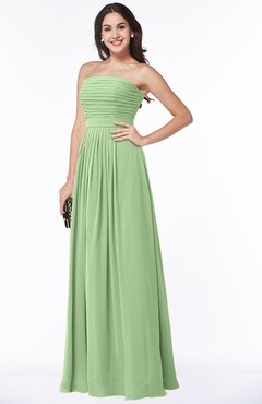 ColsBM Virginia Sage Green Simple Sweetheart Sleeveless Chiffon Floor Length Ruching Plus Size Bridesmaid Dresses