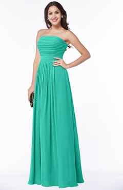 ColsBM Virginia Viridian Green Simple Sweetheart Sleeveless Chiffon Floor Length Ruching Plus Size Bridesmaid Dresses