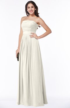 ColsBM Virginia Whisper White Simple Sweetheart Sleeveless Chiffon Floor Length Ruching Plus Size Bridesmaid Dresses