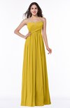 ColsBM Leyla Lemon Curry Modern A-line Sleeveless Zipper Chiffon Plus Size Bridesmaid Dresses