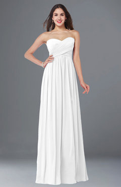 ColsBM Leyla White Modern A-line Sleeveless Zipper Chiffon Plus Size Bridesmaid Dresses