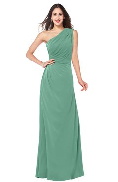 ColsBM Samantha Bristol Blue Vintage A-line Asymmetric Neckline Sleeveless Half Backless Draped Plus Size Bridesmaid Dresses