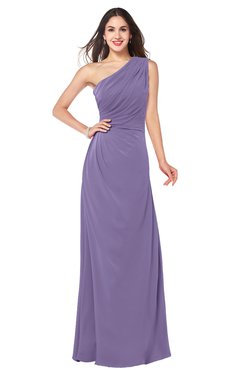 ColsBM Samantha Chalk Violet Vintage A-line Asymmetric Neckline Sleeveless Half Backless Draped Plus Size Bridesmaid Dresses