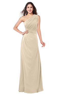 ColsBM Samantha Champagne Vintage A-line Asymmetric Neckline Sleeveless Half Backless Draped Plus Size Bridesmaid Dresses