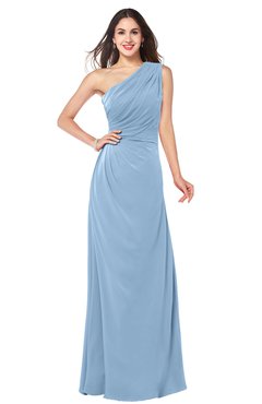 ColsBM Samantha Dusty Blue Vintage A-line Asymmetric Neckline Sleeveless Half Backless Draped Plus Size Bridesmaid Dresses