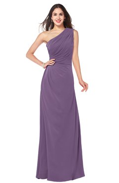 ColsBM Samantha Eggplant Vintage A-line Asymmetric Neckline Sleeveless Half Backless Draped Plus Size Bridesmaid Dresses