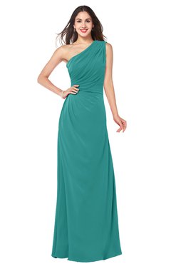 ColsBM Samantha Emerald Green Vintage A-line Asymmetric Neckline Sleeveless Half Backless Draped Plus Size Bridesmaid Dresses