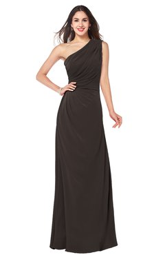 ColsBM Samantha Fudge Brown Vintage A-line Asymmetric Neckline Sleeveless Half Backless Draped Plus Size Bridesmaid Dresses