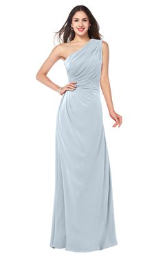 ColsBM Samantha Illusion Blue Vintage A-line Asymmetric Neckline Sleeveless Half Backless Draped Plus Size Bridesmaid Dresses