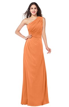 ColsBM Samantha Mango Vintage A-line Asymmetric Neckline Sleeveless Half Backless Draped Plus Size Bridesmaid Dresses