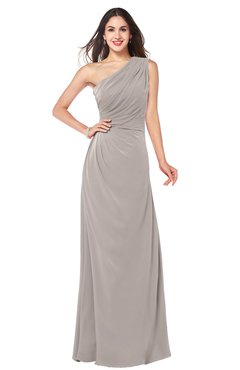 ColsBM Samantha Mushroom Vintage A-line Asymmetric Neckline Sleeveless Half Backless Draped Plus Size Bridesmaid Dresses