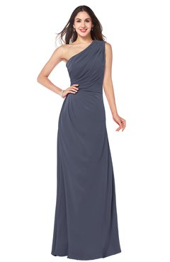 ColsBM Samantha Nightshadow Blue Vintage A-line Asymmetric Neckline Sleeveless Half Backless Draped Plus Size Bridesmaid Dresses