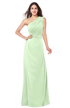 ColsBM Samantha Pale Green Vintage A-line Asymmetric Neckline Sleeveless Half Backless Draped Plus Size Bridesmaid Dresses