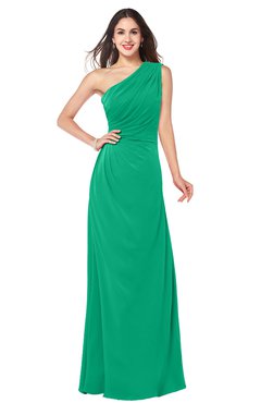 ColsBM Samantha Sea Green Vintage A-line Asymmetric Neckline Sleeveless Half Backless Draped Plus Size Bridesmaid Dresses