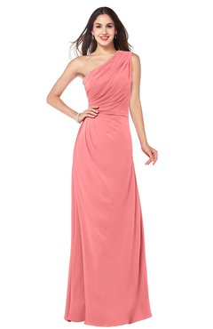 ColsBM Samantha Shell Pink Vintage A-line Asymmetric Neckline Sleeveless Half Backless Draped Plus Size Bridesmaid Dresses
