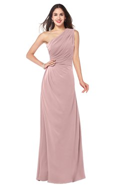 ColsBM Samantha Silver Pink Vintage A-line Asymmetric Neckline Sleeveless Half Backless Draped Plus Size Bridesmaid Dresses