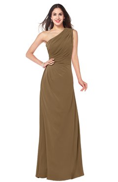 ColsBM Samantha Truffle Vintage A-line Asymmetric Neckline Sleeveless Half Backless Draped Plus Size Bridesmaid Dresses