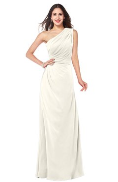 ColsBM Samantha Whisper White Vintage A-line Asymmetric Neckline Sleeveless Half Backless Draped Plus Size Bridesmaid Dresses
