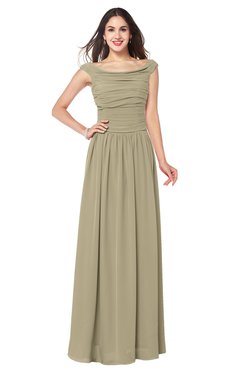 ColsBM Tatiana Candied Ginger Antique A-line V-neck Sleeveless Pleated Plus Size Bridesmaid Dresses