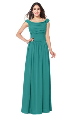 ColsBM Tatiana Emerald Green Antique A-line V-neck Sleeveless Pleated Plus Size Bridesmaid Dresses