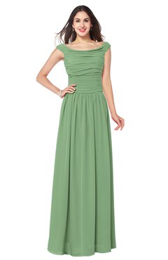 ColsBM Tatiana Fair Green Antique A-line V-neck Sleeveless Pleated Plus Size Bridesmaid Dresses