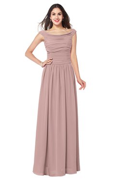 ColsBM Tatiana Nectar Pink Antique A-line V-neck Sleeveless Pleated Plus Size Bridesmaid Dresses