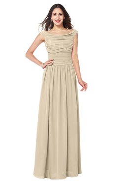 ColsBM Tatiana Novelle Peach Antique A-line V-neck Sleeveless Pleated Plus Size Bridesmaid Dresses
