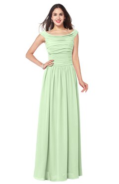 ColsBM Tatiana Pale Green Antique A-line V-neck Sleeveless Pleated Plus Size Bridesmaid Dresses