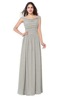 ColsBM Tatiana Platinum Antique A-line V-neck Sleeveless Pleated Plus Size Bridesmaid Dresses