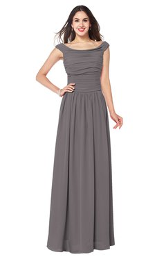 ColsBM Tatiana Ridge Grey Antique A-line V-neck Sleeveless Pleated Plus Size Bridesmaid Dresses
