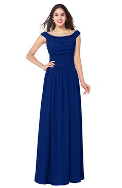 ColsBM Tatiana Sodalite Blue Antique A-line V-neck Sleeveless Pleated Plus Size Bridesmaid Dresses