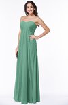 ColsBM Crystal Beryl Green Plain Empire Sleeveless Chiffon Ruching Plus Size Bridesmaid Dresses