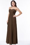 ColsBM Crystal Chocolate Brown Plain Empire Sleeveless Chiffon Ruching Plus Size Bridesmaid Dresses
