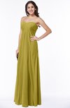 ColsBM Crystal Golden Olive Plain Empire Sleeveless Chiffon Ruching Plus Size Bridesmaid Dresses