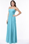 ColsBM Crystal Light Blue Plain Empire Sleeveless Chiffon Ruching Plus Size Bridesmaid Dresses