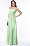 ColsBM Crystal Light Green Plain Empire Sleeveless Chiffon Ruching Plus Size Bridesmaid Dresses