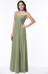 ColsBM Crystal Moss Green Plain Empire Sleeveless Chiffon Ruching Plus Size Bridesmaid Dresses