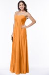 ColsBM Crystal Orange Plain Empire Sleeveless Chiffon Ruching Plus Size Bridesmaid Dresses