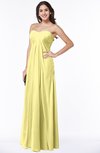 ColsBM Crystal Pastel Yellow Plain Empire Sleeveless Chiffon Ruching Plus Size Bridesmaid Dresses