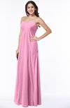 ColsBM Crystal Pink Plain Empire Sleeveless Chiffon Ruching Plus Size Bridesmaid Dresses