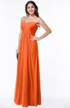 ColsBM Crystal Tangerine Plain Empire Sleeveless Chiffon Ruching Plus Size Bridesmaid Dresses