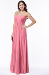 ColsBM Crystal Watermelon Plain Empire Sleeveless Chiffon Ruching Plus Size Bridesmaid Dresses