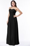 ColsBM Kira Black Elegant Sleeveless Half Backless Chiffon Floor Length Pleated Plus Size Bridesmaid Dresses
