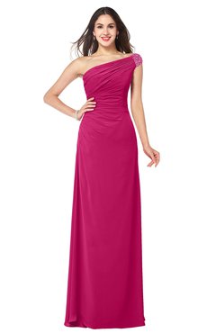 ColsBM Molly Beetroot Purple Plain A-line Sleeveless Half Backless Floor Length Plus Size Bridesmaid Dresses