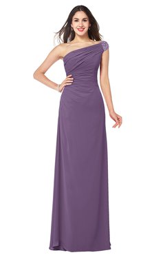 ColsBM Molly Chinese Violet Plain A-line Sleeveless Half Backless Floor Length Plus Size Bridesmaid Dresses